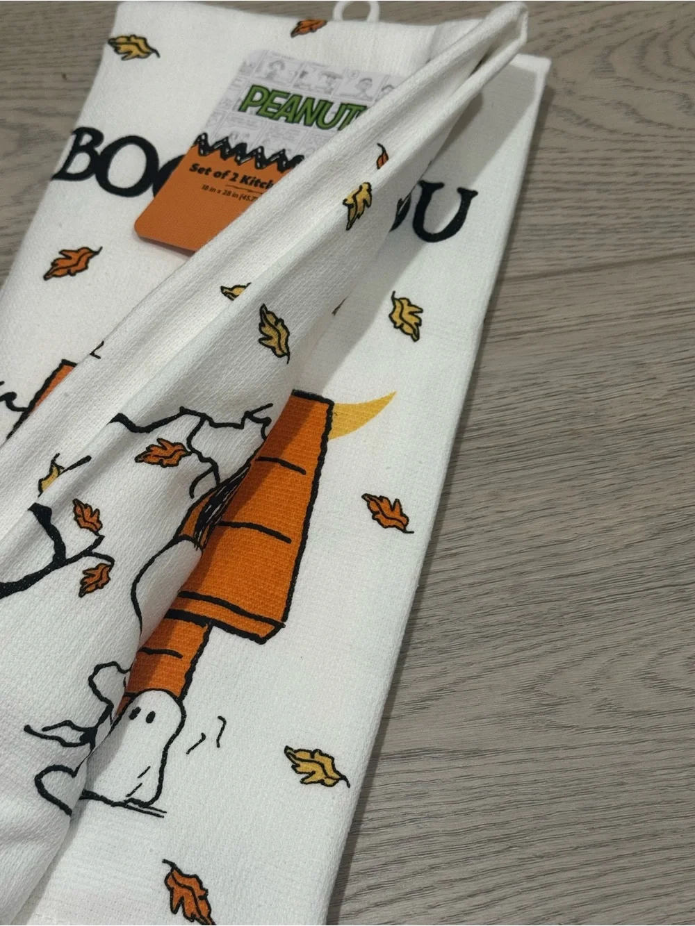 Snoopy 'Boo to You' TWO Halloween Kitchen Towels